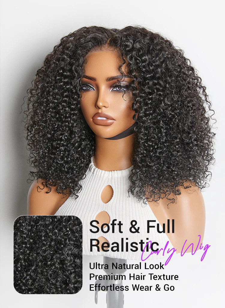 Luxury Afro Curly HD Lace Wig 5x5 – 100% Brazilian Human Hair | Glueless | 200% Density