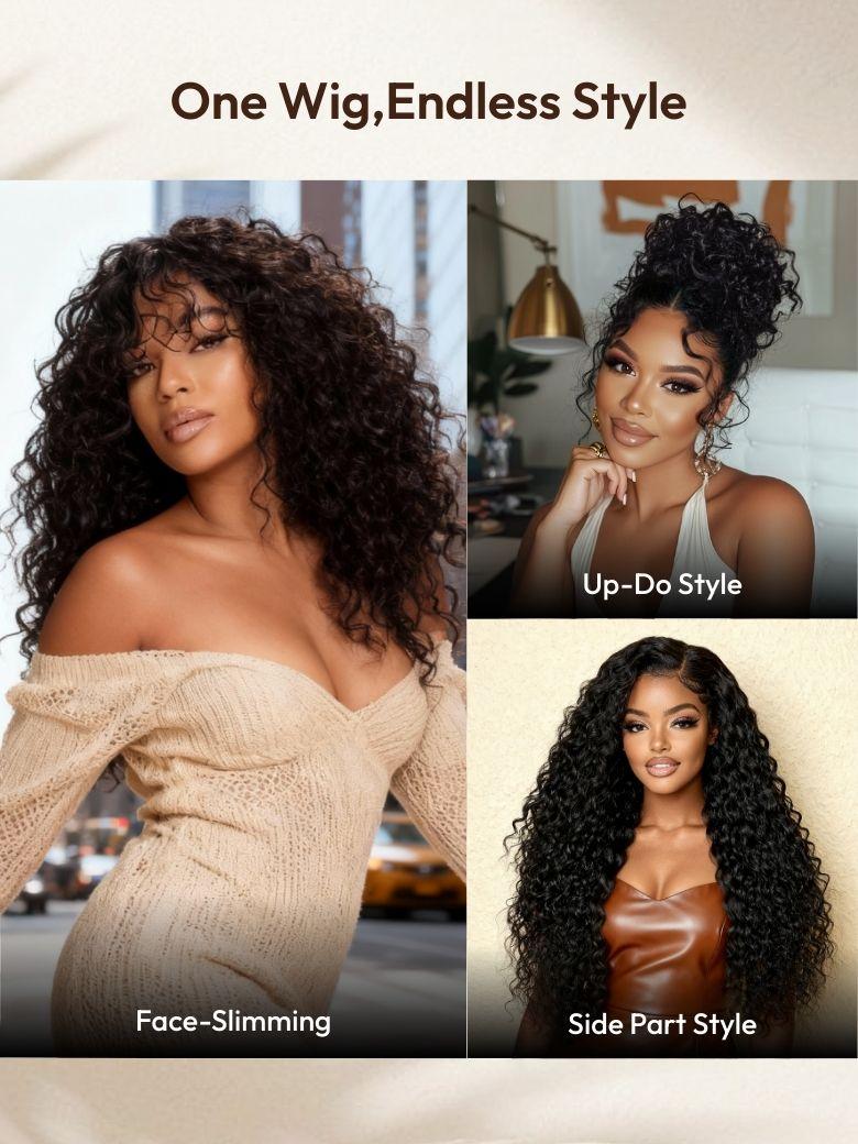 Lana & Jade Hairs Kinky Curly Wig — Black Lace with Golden Chestnut Highlights
