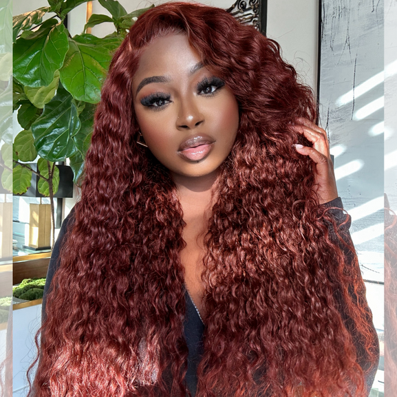 Lana & Jade Hairs Kinky Curly Wig — Black Lace with Golden Chestnut Highlights