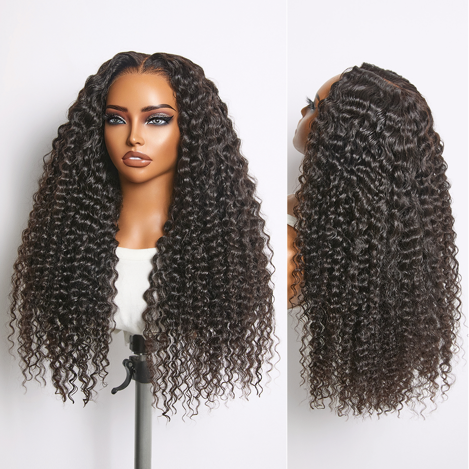 Lana & Jade Hairs Kinky Curly Wig — Black Lace with Golden Chestnut Highlights