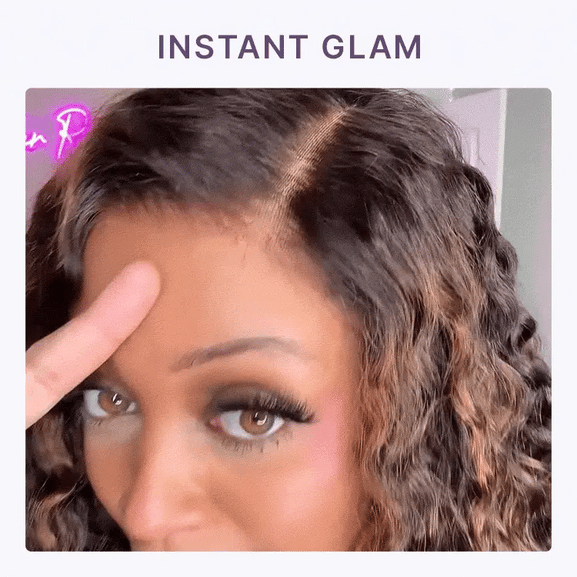Lana & Jade Hairs Kinky Curly Wig — Black Lace with Golden Chestnut Highlights