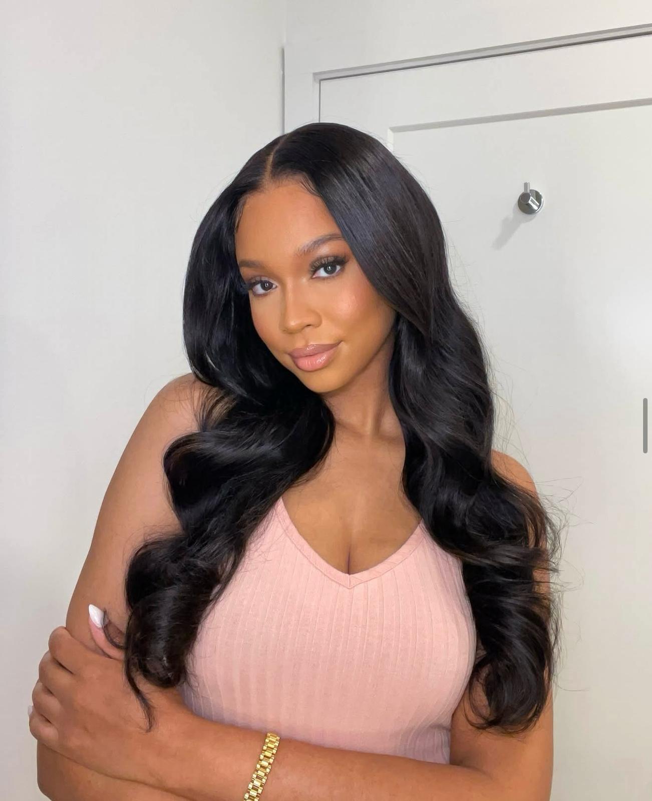 Pre-cut Front lace Body Wave Dark Brown 
