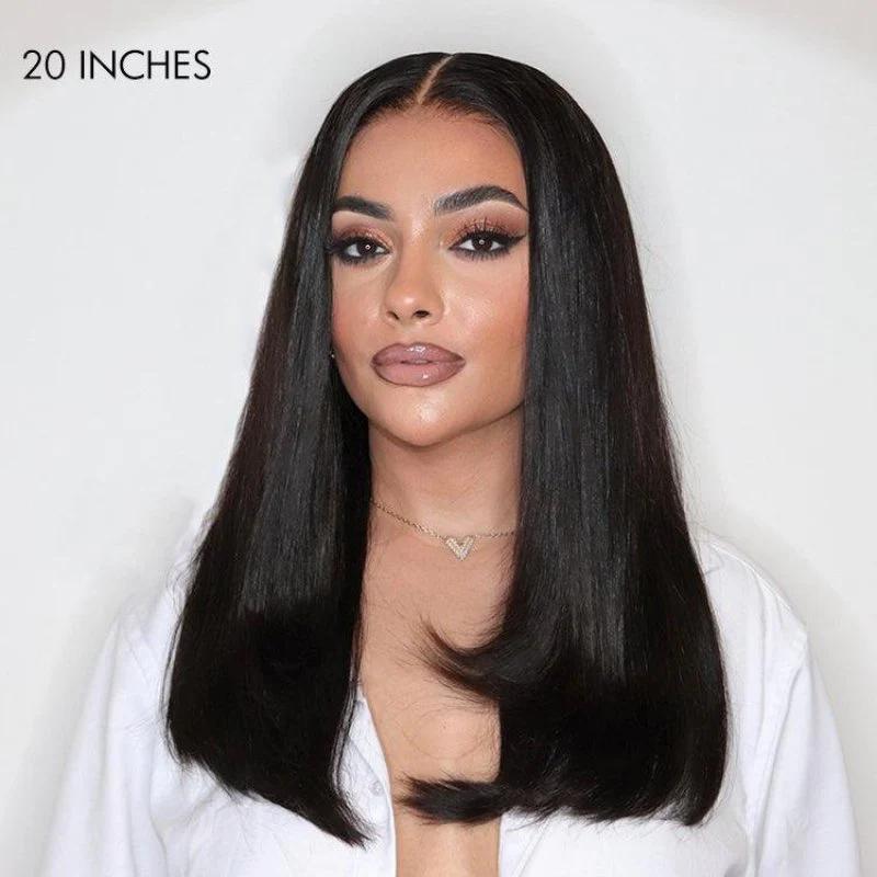 Pre-cut Straight Dark Brown Lace Front 