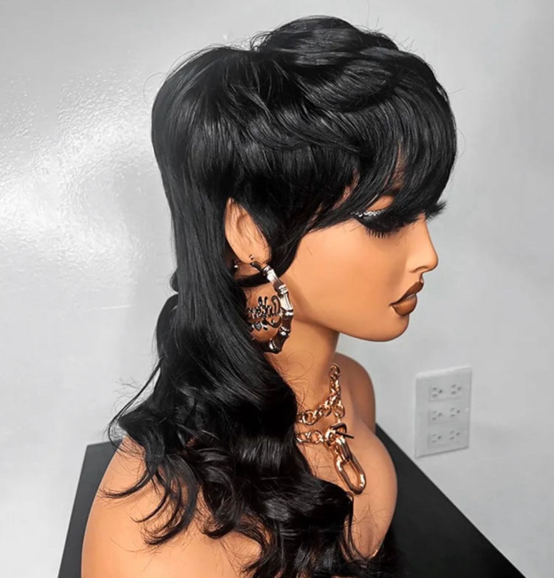 Pixie Cut Wavy Layered Mullet Wig Full Machine Made Human Hair Wig - Lana&Jade Hairs