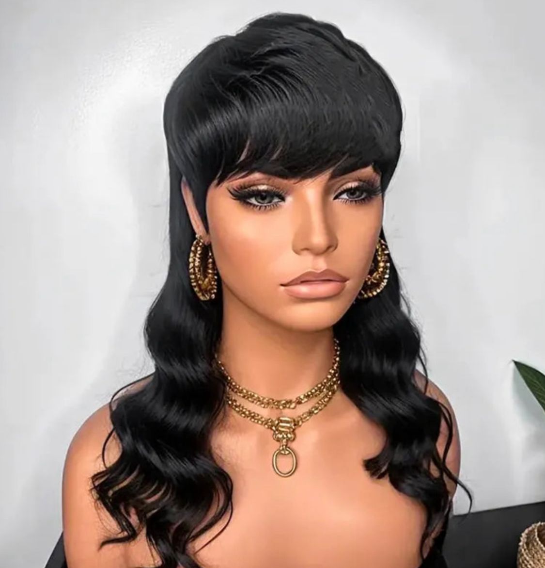 Pixie Cut Wavy Layered Mullet Wig Full Machine Made Human Hair Wig - Lana&Jade Hairs