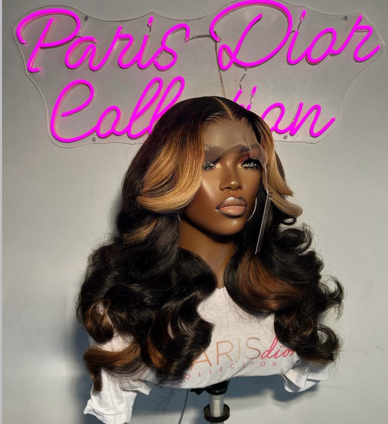 Copper Brown Highlighted Body Wave Wig – 200% Volume One Size Adjustable - 12