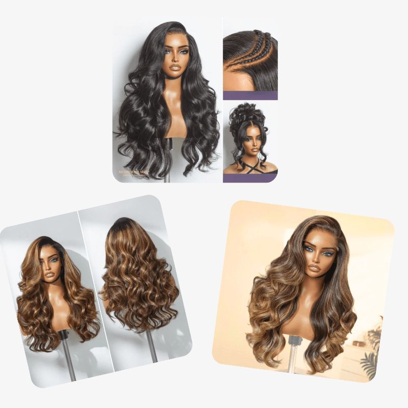 Loose Body Wave 7x6 Glueless Wig - Natural Black - 12