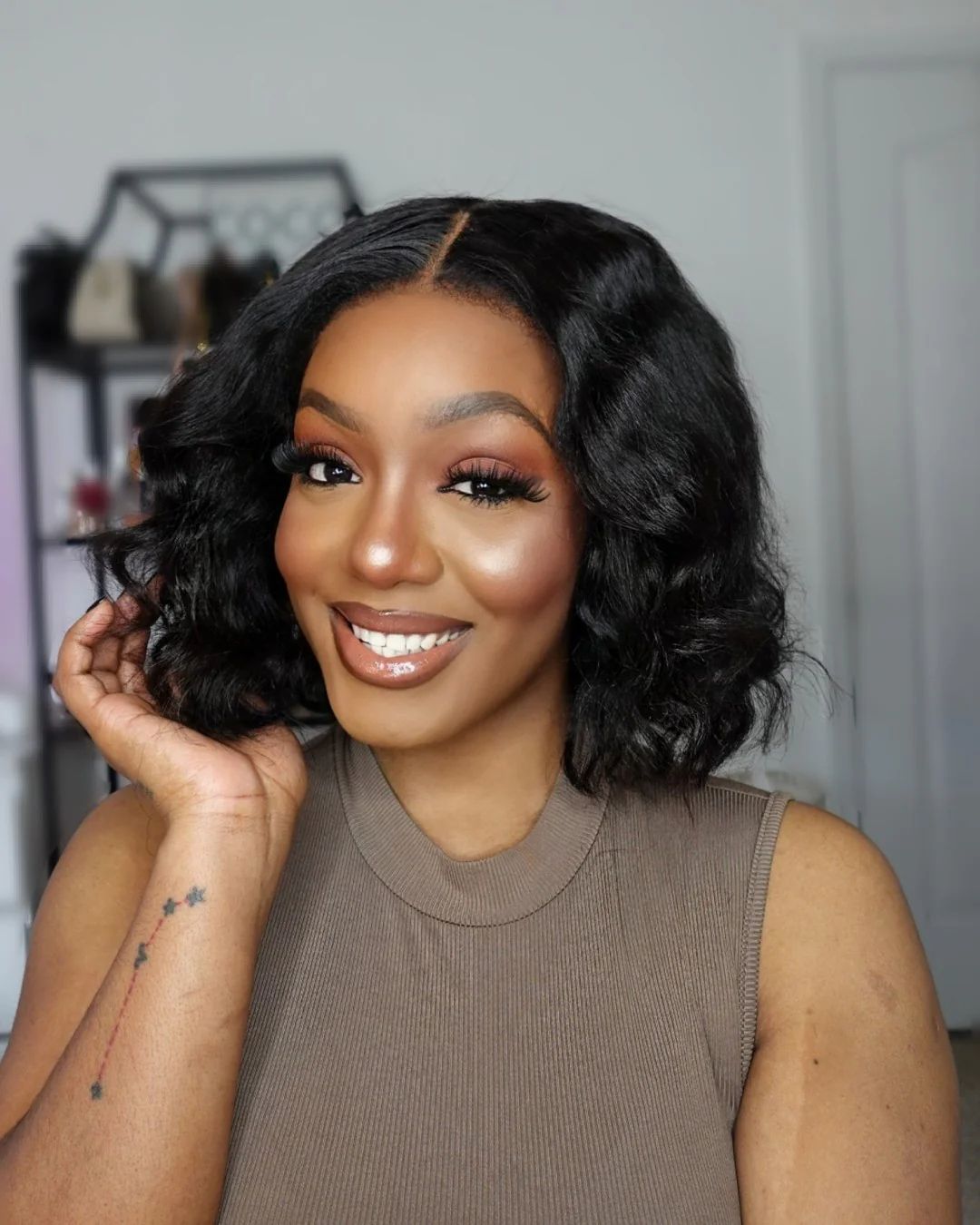 Short Curly Bob Human Hair With 5x5 Pre-Cut HD Lace And Kinky Edges - Lana&Jade Hairs