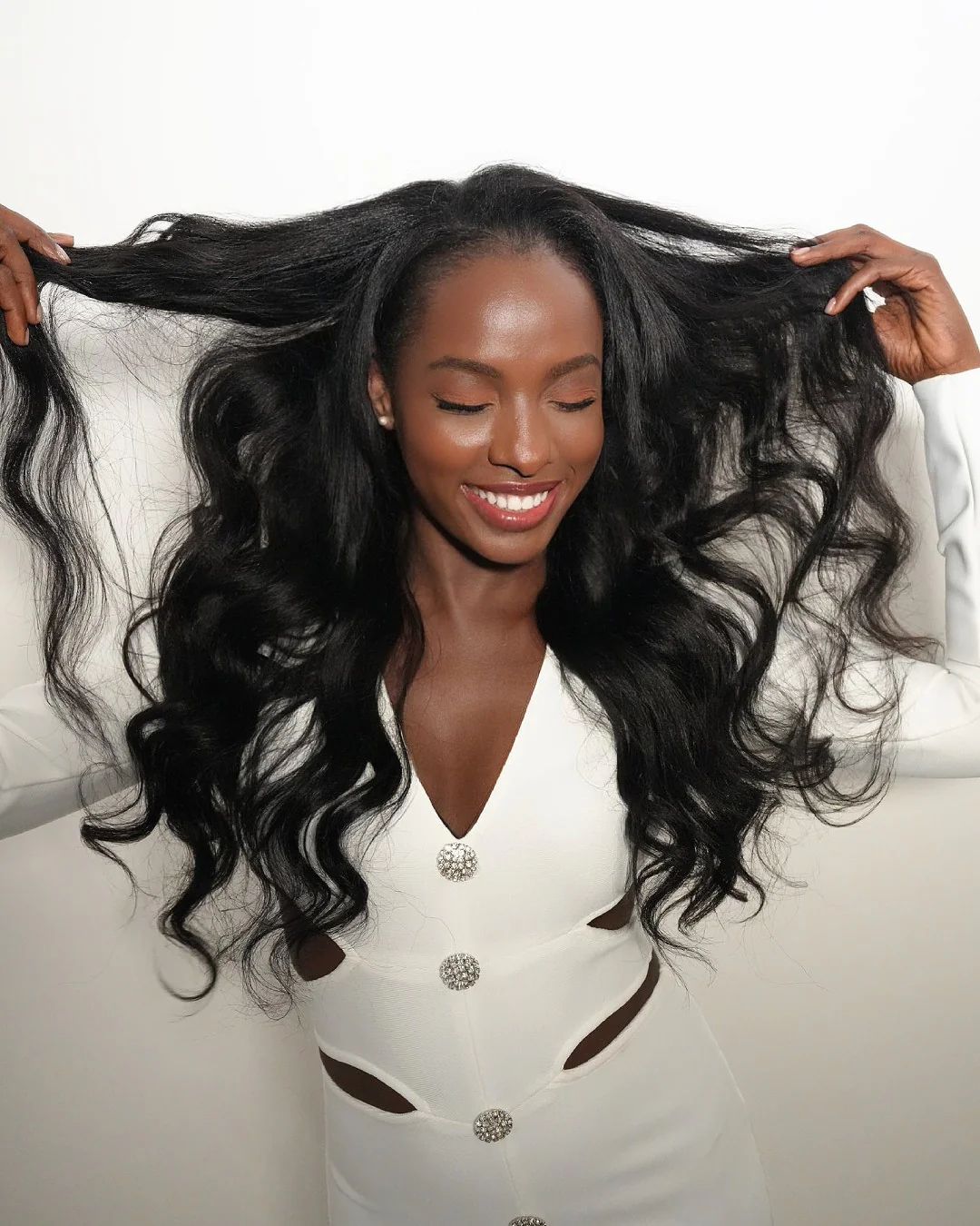 Fine Yaki Body Wave Wig With V Part - Lana&Jade Hairs
