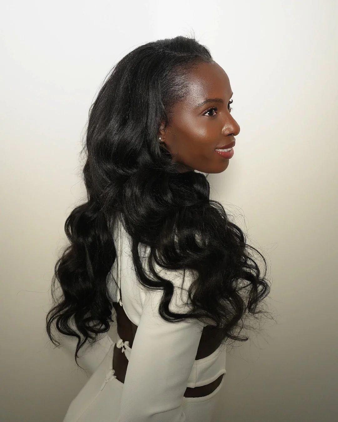 Fine Yaki Body Wave Wig With V Part - Lana&Jade Hairs