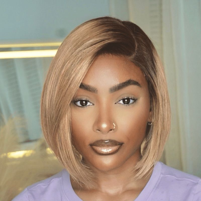 Ombre Ash Blonde Glueless Bob Wig - 8