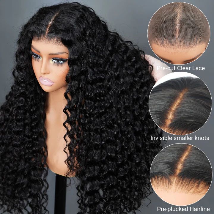 Glueless Loose Wave Wigs Virgin Human Hair 6*4/13*4 Transparent HD Lace Front Deep Wave Wig Pre Plucked Hairline - Lana&Jade Hairs