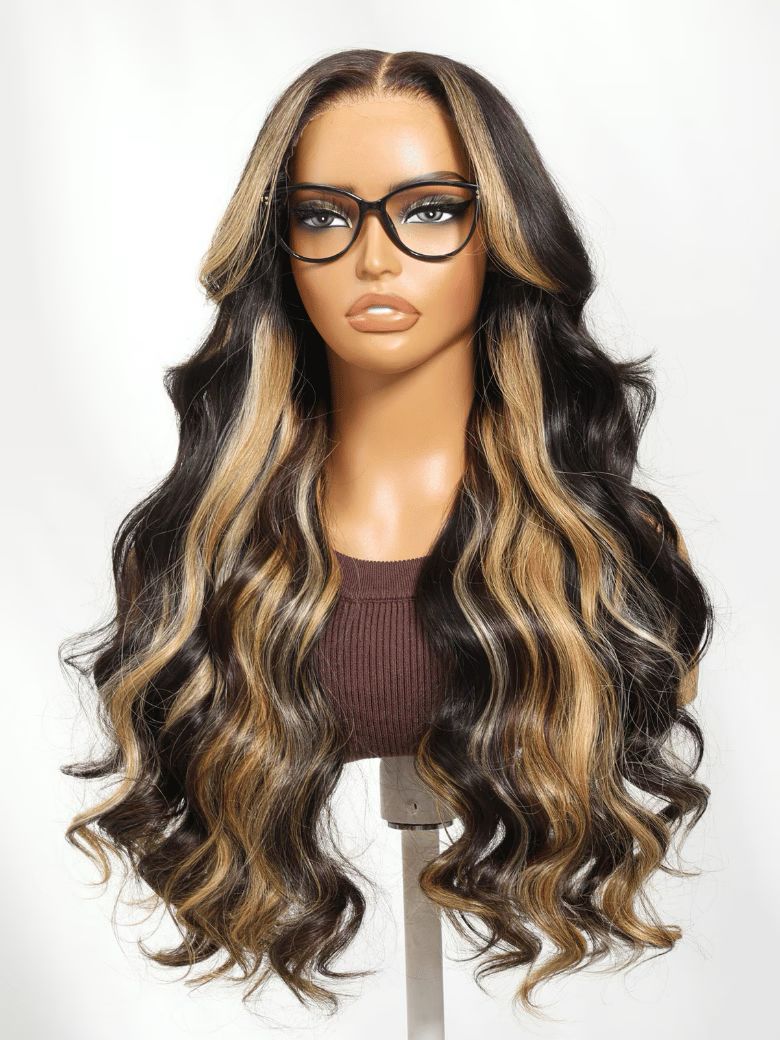 7x5 Bye-Bye Knots™ & 13x4 Pre-Everything™ Lace Loose Wave Butterscotch Highlights Brown Wig 150% Density - Lana&Jade HAirs