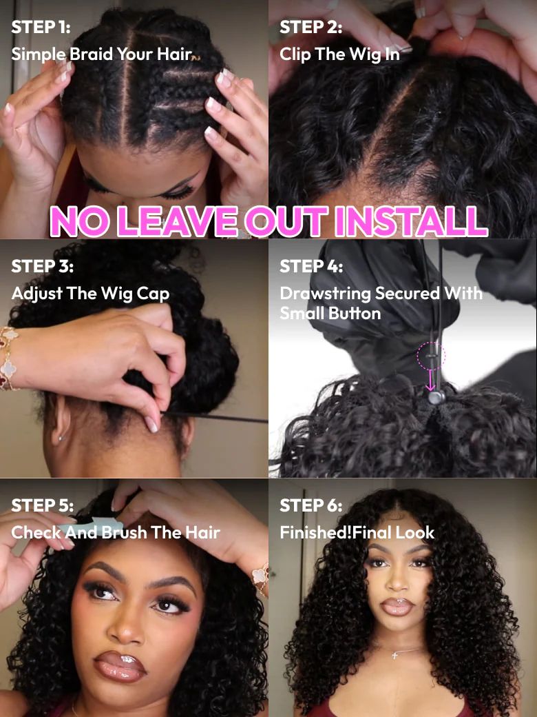 Lana&Jade Hair EasiContour™ V Part Minimal Curly Glueless Wig with Invisible Drawstring 100% Human Hair, 150% Density