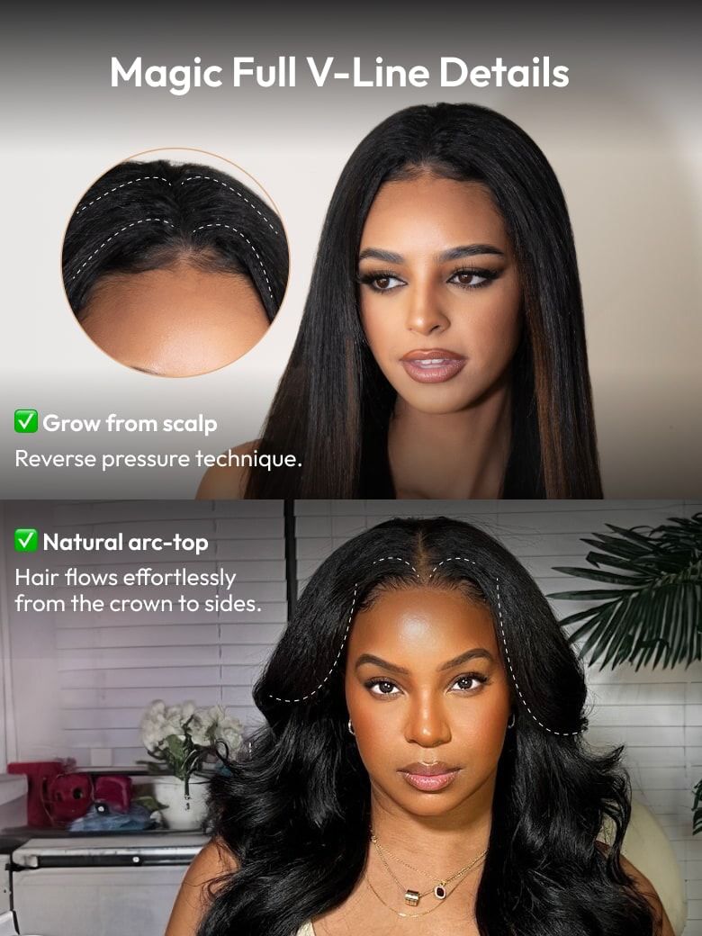 Lana&Jade Hair EasiContour™ V Part Minimal Curly Glueless Wig with Invisible Drawstring 100% Human Hair, 150% Density