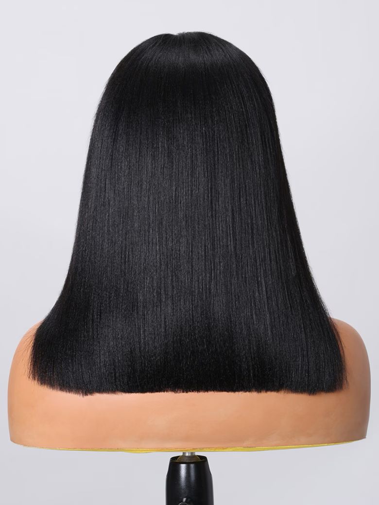 Bob Yaki Lana&Jade Hair 13x4 Lace Frontal Yaki Bob Wig Black Pre-Plucked