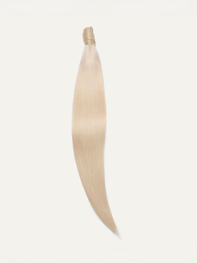 Straight Clip-in Ponytail Extension, Ash Blonde Natural Hair - Lana&Jade Hairs