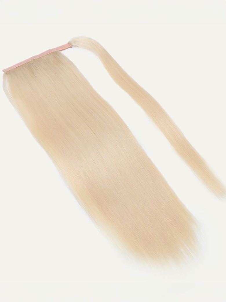 Straight Clip-in Ponytail Extension, Ash Blonde Natural Hair - Lana&Jade Hairs