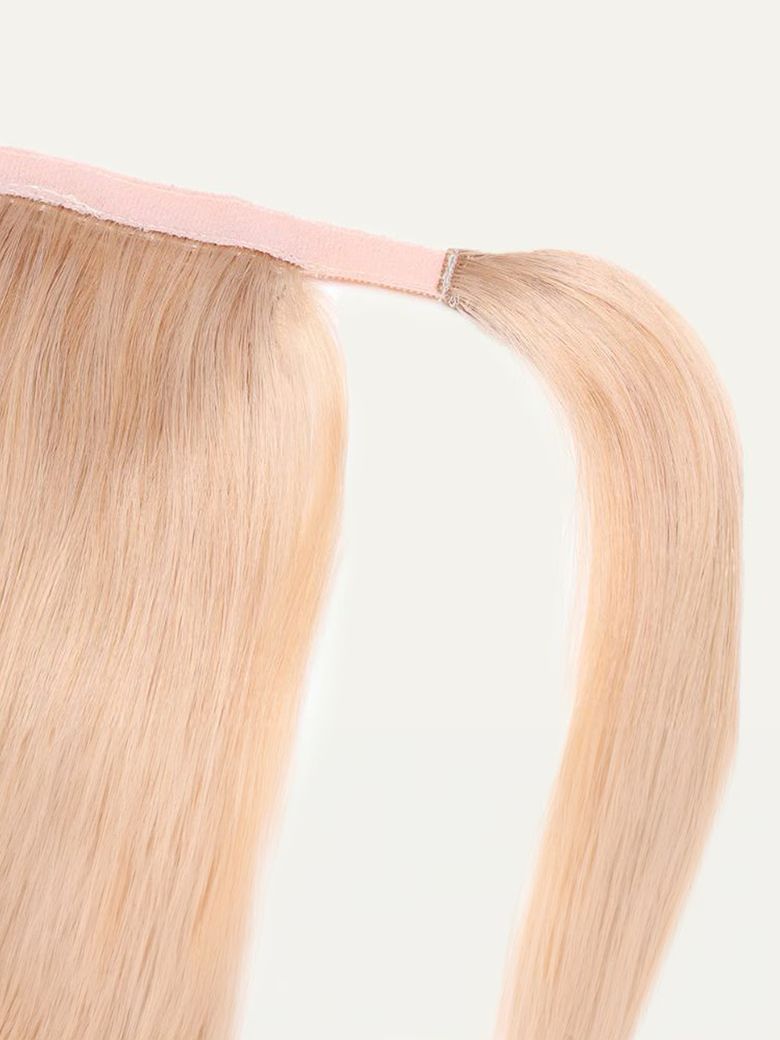 Straight Clip-in Ponytail Extension, Ash Blonde Natural Hair - Lana&Jade Hairs
