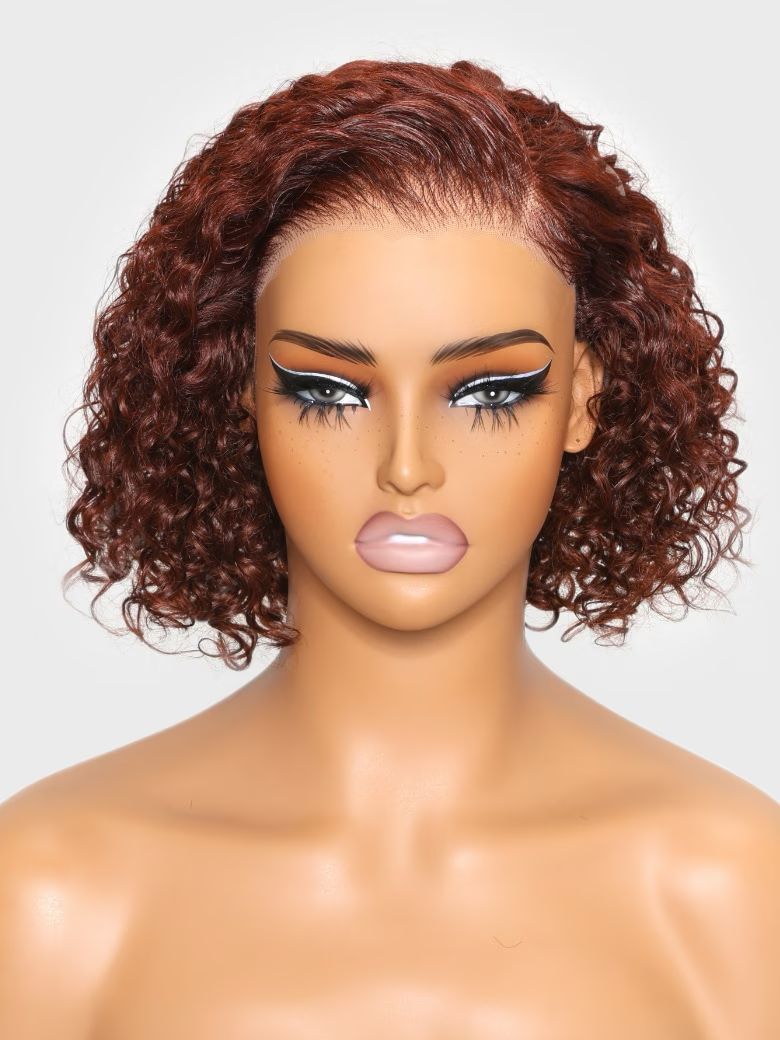 Combo Sale 8 Inch Bye Bye Knots Dark Red Brown 33B Color Side Part Bob and 20 Inch U Part Body Wave Wig