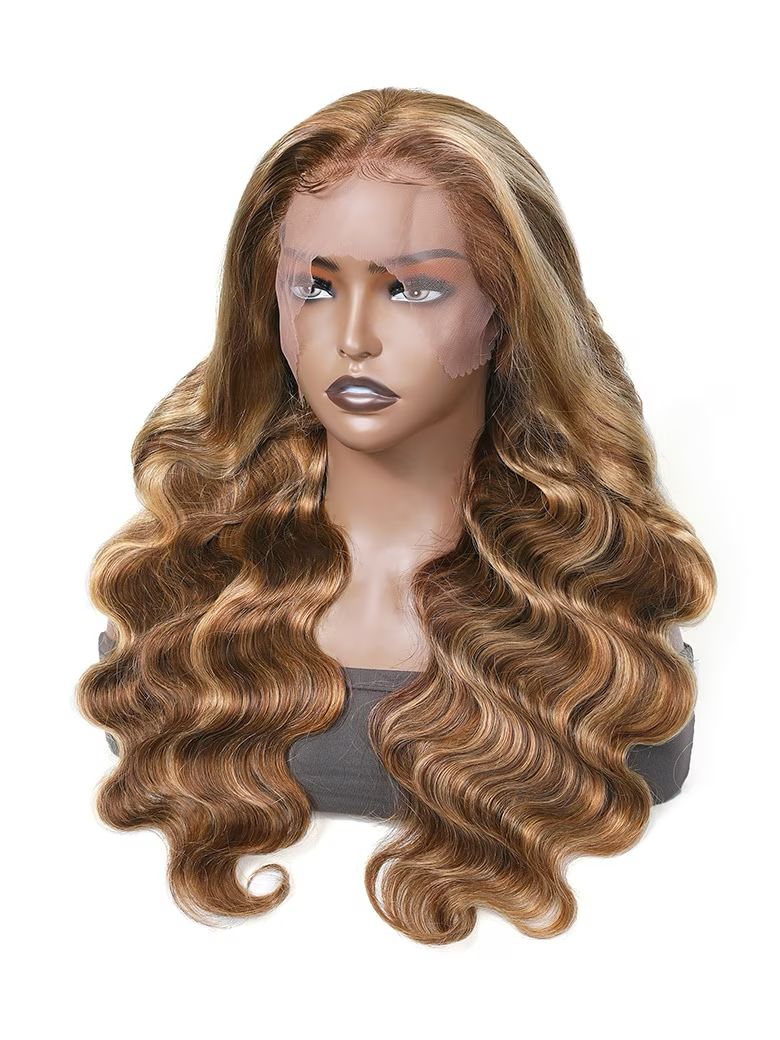 Combo Sale 7x5 Pre-cut Lace 18 Inch And 13x4 Highlight Honey Blonde Body Wave Wig 18 Inch