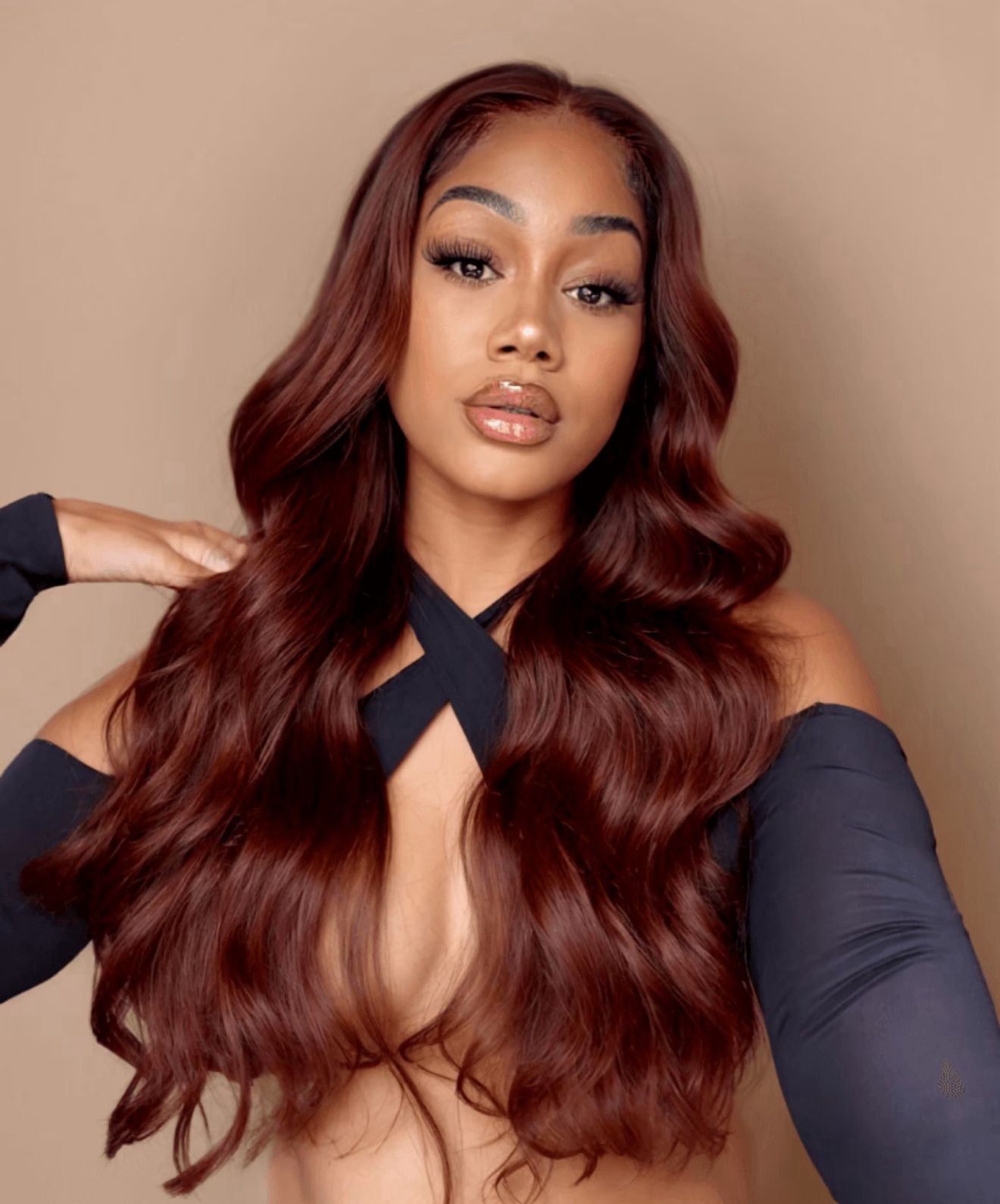 Lana Jade Hairs 33B Red Brown Body Wave 100% Human Hair 4x4 Free Part Closure