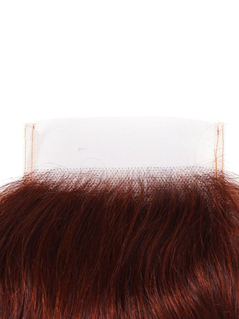 Lana Jade Hairs 33B Red Brown Body Wave 100% Human Hair 4x4 Free Part Closure