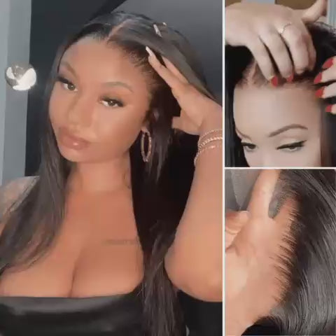 Pre-cut Straight Dark Brown Lace Front 