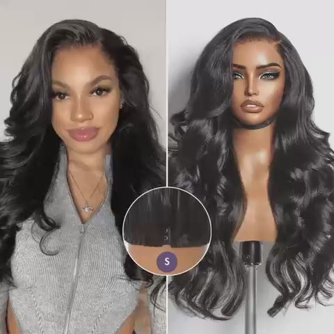 Loose Body Wave 7x6 Glueless Wig - Natural Black - 12